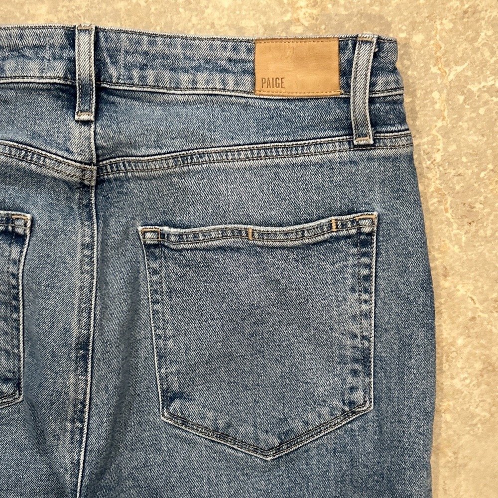 Paige Stella Jeans Women's 30 Blue Denim Stretch Straight High Rise Light Wash